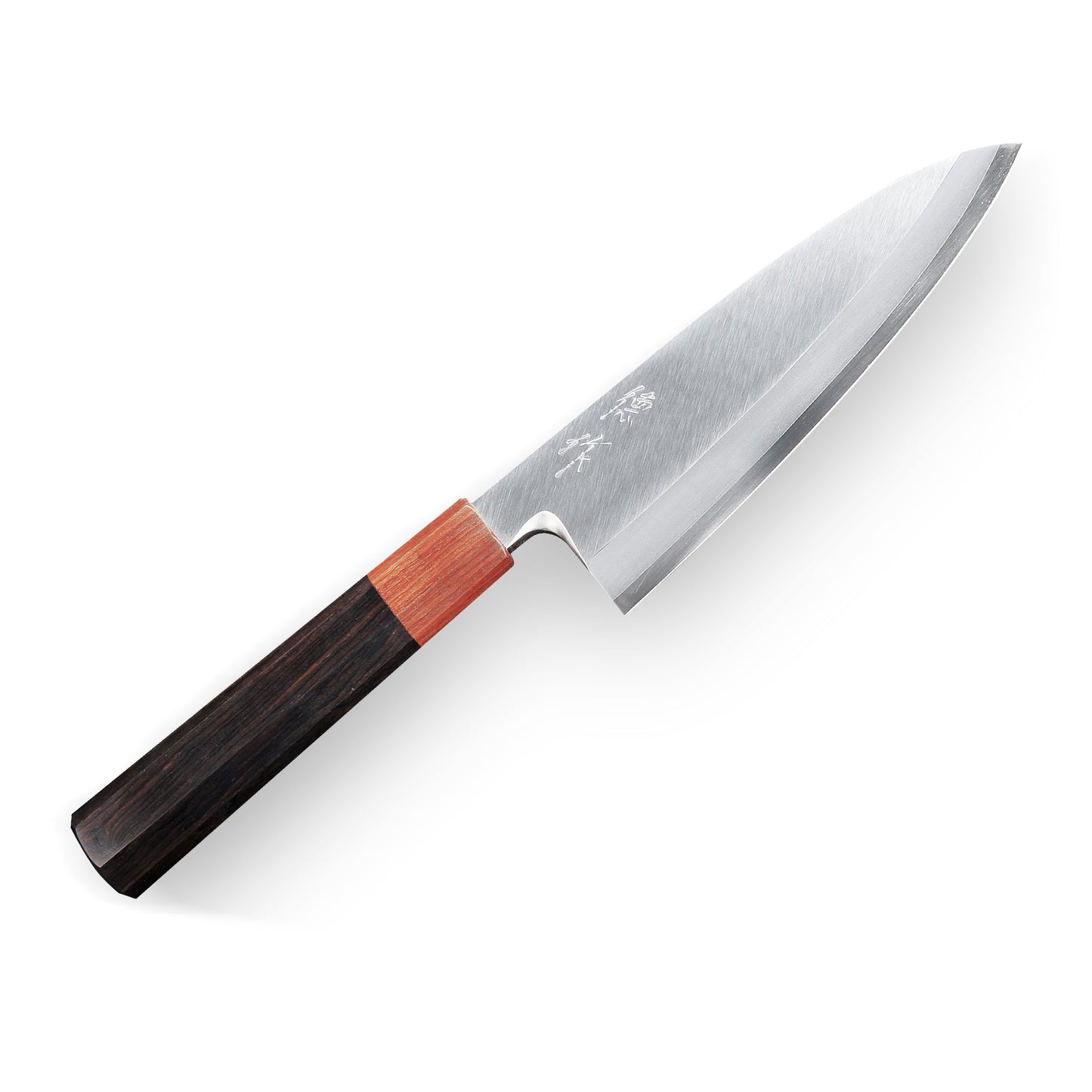 Deba Knife 180mm Single-Bevel Fish Butchering Knife 7 Inch High Carbon Stainless Steel 9Cr18Mov Blade with Octagon Design Black Ebony & Rosewood Handle