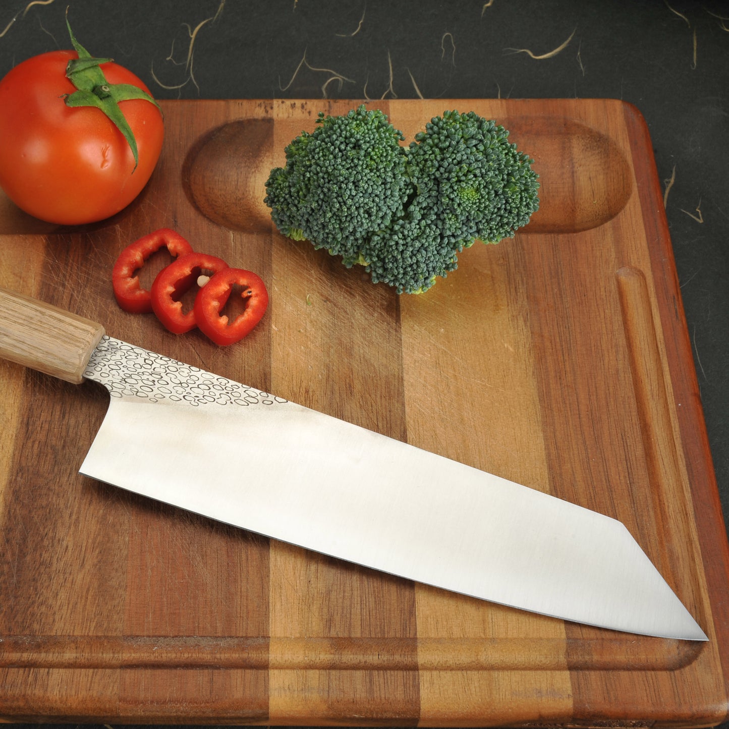 8 Inch Japanese Bunka Knife High Carbon Powder Forge Stainless Steel 905 Blade With 62 HRC Natural Ash Wood Handle Light Weight Comfortable Grip 210mm