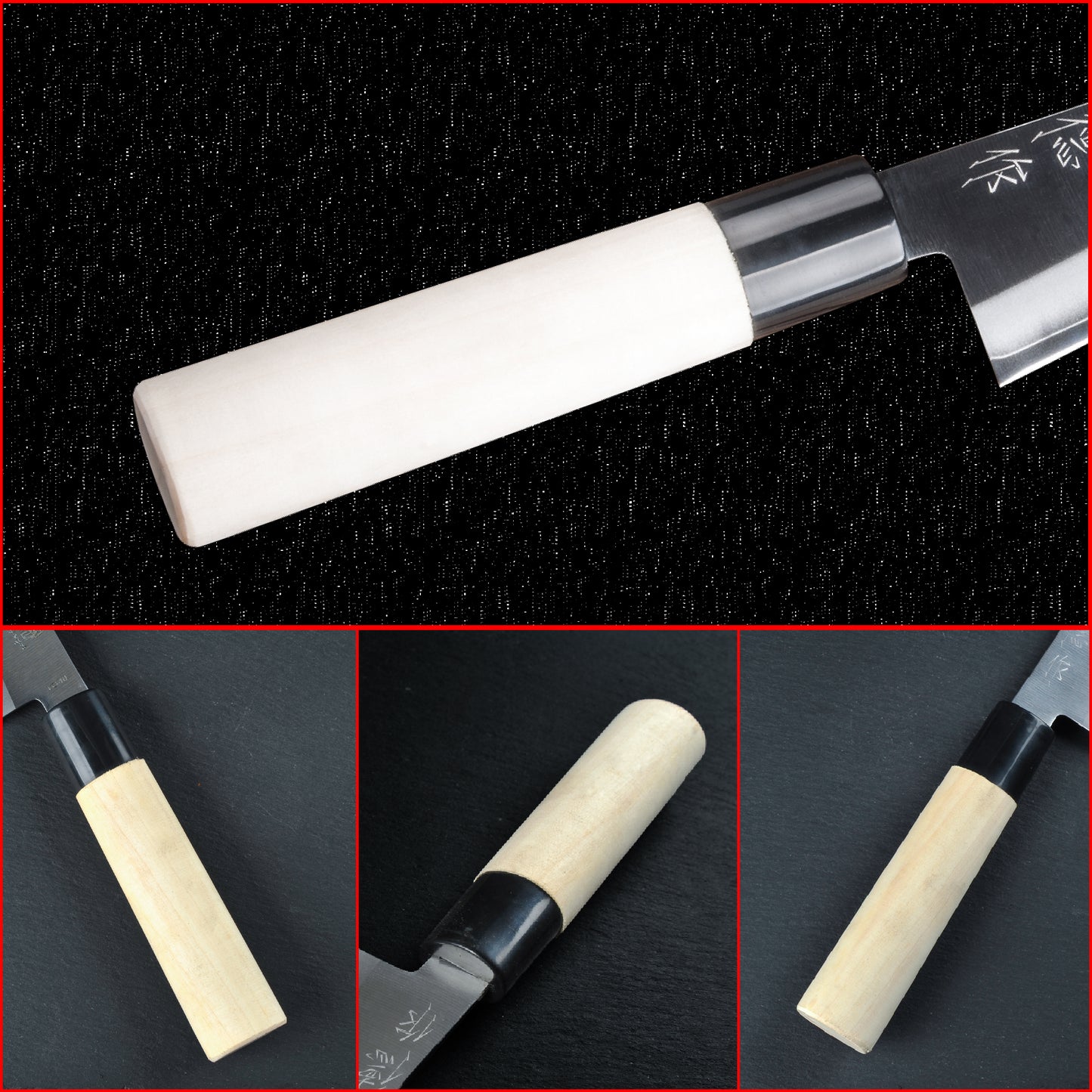 6.5 Inch Japanese Honesuki Sabaki Knife San Mai Steel Blade with Core VG10 Stainless Steel Tranditional White Birch Wooden Handle 165mm